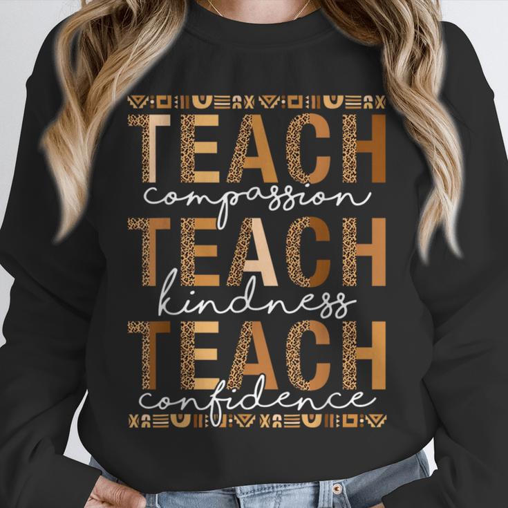 Teach Compassion Kindness Confidence History Teacher Unisex Sweatshirt, novelty gifts, funny gifts