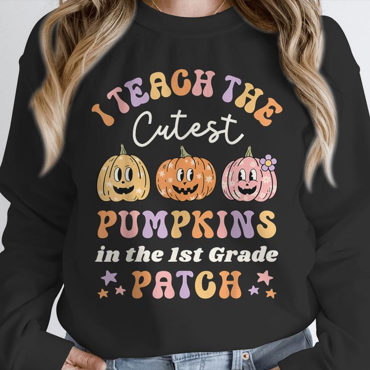 I Teach The Cutest Pumpkins In The Patch 1st Grade Teacher For Men Women Kids Unisex Sweatshirt, novelty gifts, funny gifts