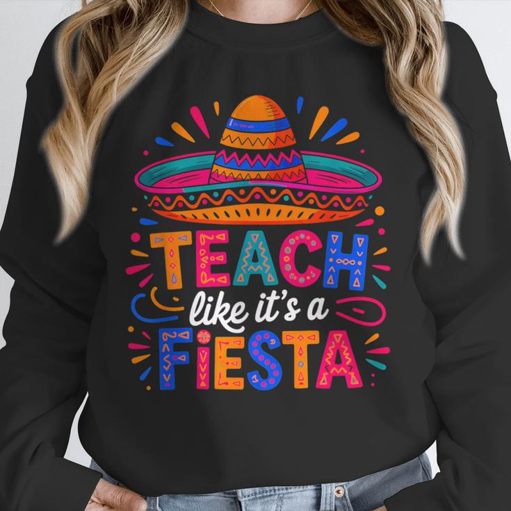 Teach Like It'S A Fiesta Teachers Sombrero Cinco De Mayo Unisex Sweatshirt, novelty gifts, funny gifts
