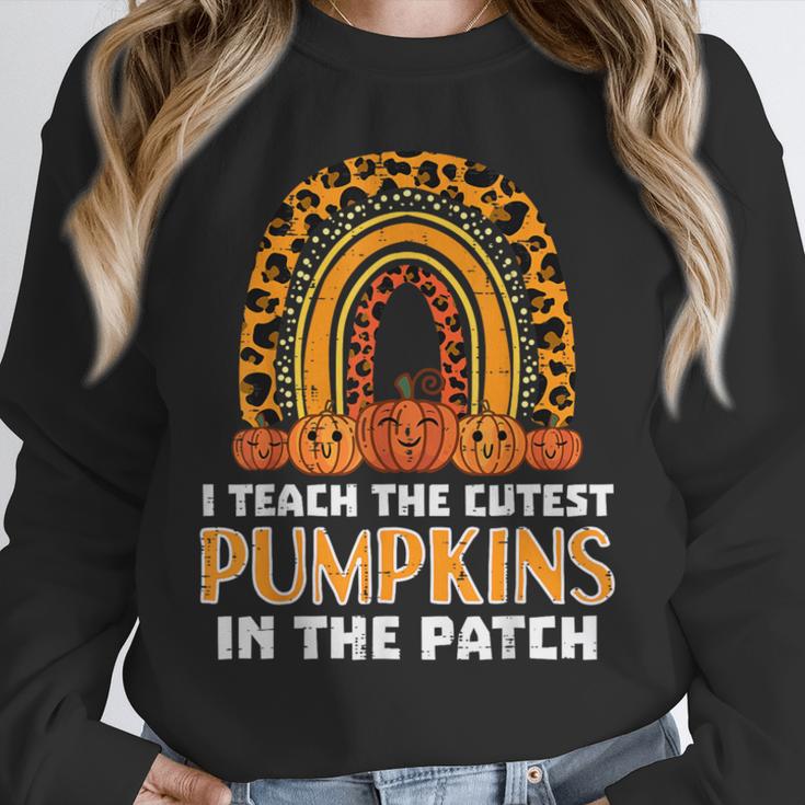 Teach Leopard Rainbow Cute Halloween Costume Teacher Women Unisex Sweatshirt, novelty gifts, funny gifts