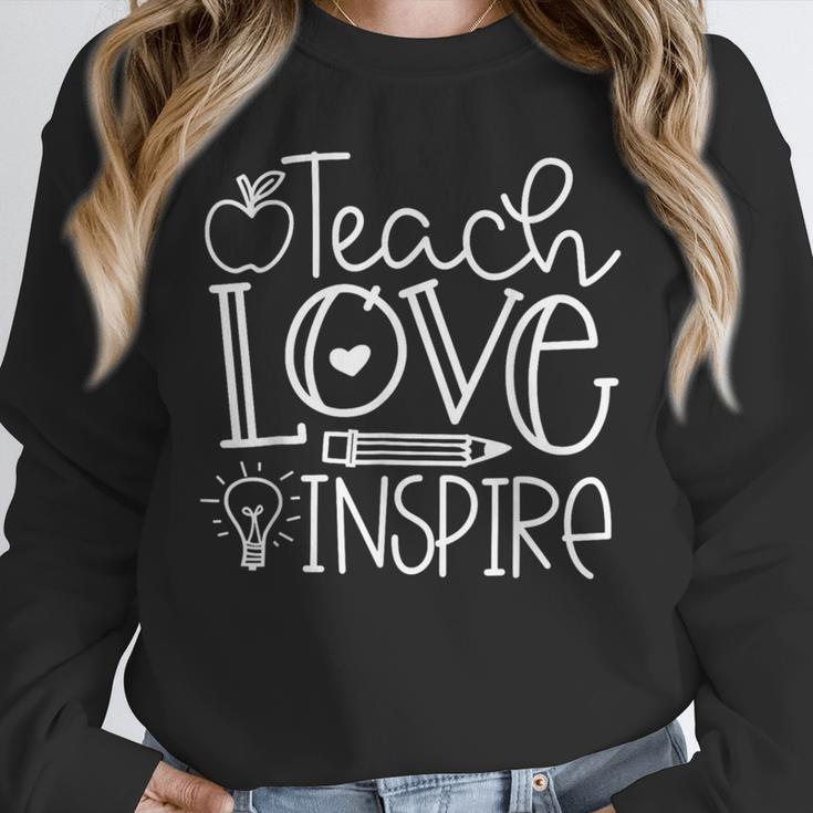 Teach Love Inspire Retro Teacher Kids Back To School Unisex Sweatshirt, novelty gifts, funny gifts