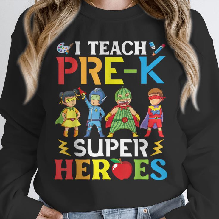 I Teach Pre-K Superheroes Students Teacher Back To School Unisex Sweatshirt, novelty gifts, funny gifts I Teach Pre-K Superheroes Students Teacher Back To School Unisex Sweatshirt, novelty gifts, funny gifts