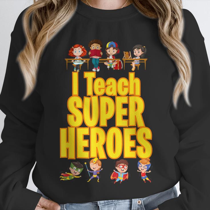 I Teach Super Heroes Comic Book Hero Teacher School Unisex Sweatshirt, novelty gifts, funny gifts