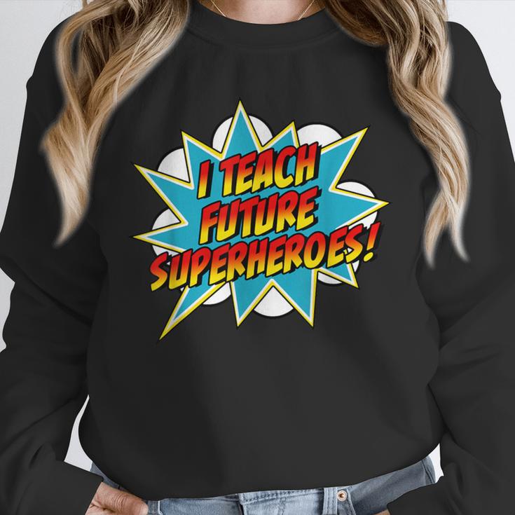 I Teach Superheroes Retro Comic Super Teacher Graphic Unisex Sweatshirt, novelty gifts, funny gifts I Teach Superheroes Retro Comic Super Teacher Graphic Unisex Sweatshirt, novelty gifts, funny gifts