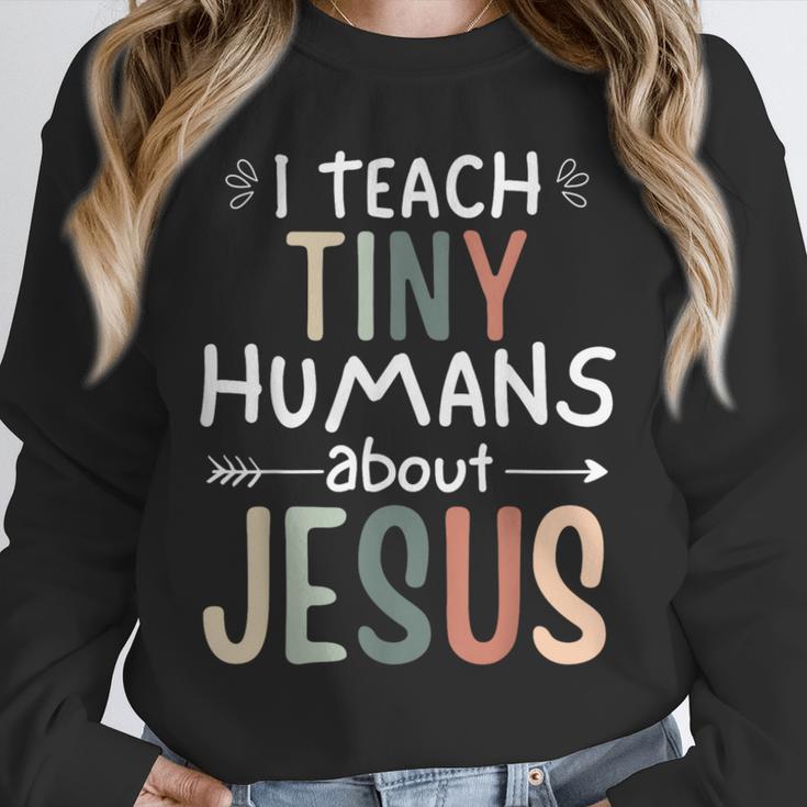 I Teach Tiny Humans About Jesus Teacher Sunday School Faith Unisex Sweatshirt, novelty gifts, funny gifts