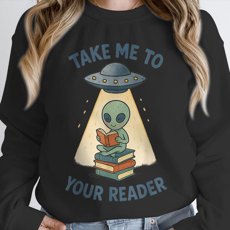 Teacher Alien Books UFO Reading Take Me To Your Reader Unisex Sweatshirt, novelty gifts, funny gifts Teacher Alien Books UFO Reading Take Me To Your Reader Unisex Sweatshirt, novelty gifts, funny gifts