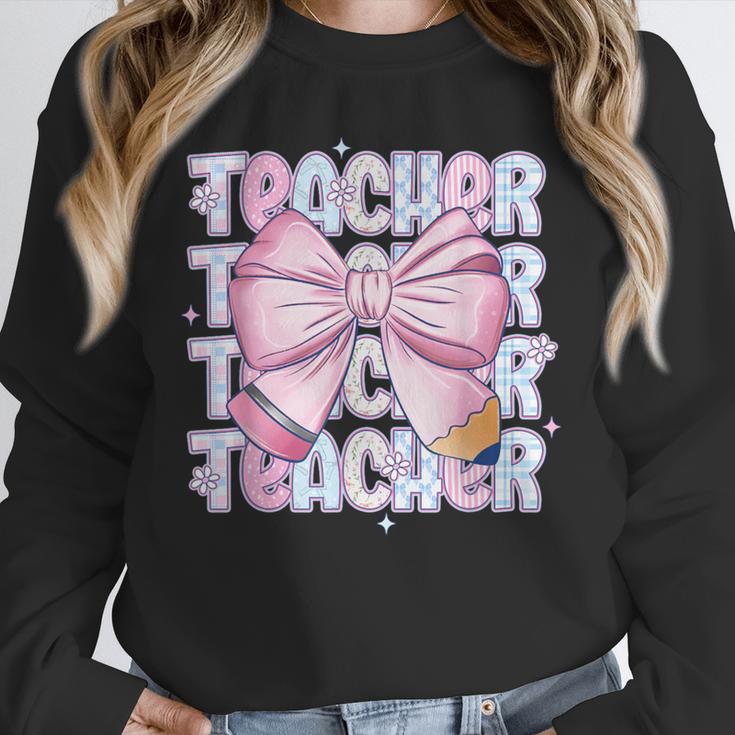 Teacher Bow Pencil Flowers Teacher Back To School Unisex Sweatshirt, novelty gifts, funny gifts Teacher Bow Pencil Flowers Teacher Back To School Unisex Sweatshirt, novelty gifts, funny gifts
