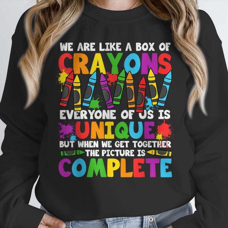 Teacher We Are Like A Box Of Crayons Back To School Unisex Sweatshirt, novelty gifts, funny gifts Teacher We Are Like A Box Of Crayons Back To School Unisex Sweatshirt, novelty gifts, funny gifts