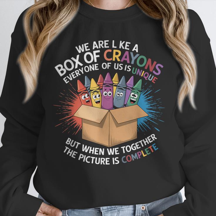 Teacher We Are Like a Box Of Crayons Unisex Sweatshirt, novelty gifts, funny gifts Teacher We Are Like a Box Of Crayons Unisex Sweatshirt, novelty gifts, funny gifts