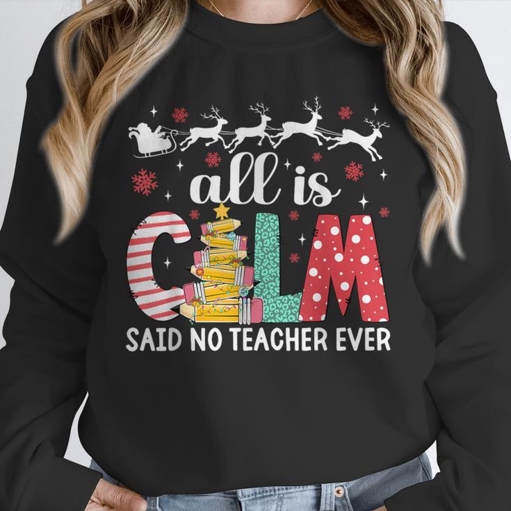 Teacher All Calm Said No Teacher Christmas Pencil Tree Unisex Sweatshirt, novelty gifts, funny gifts