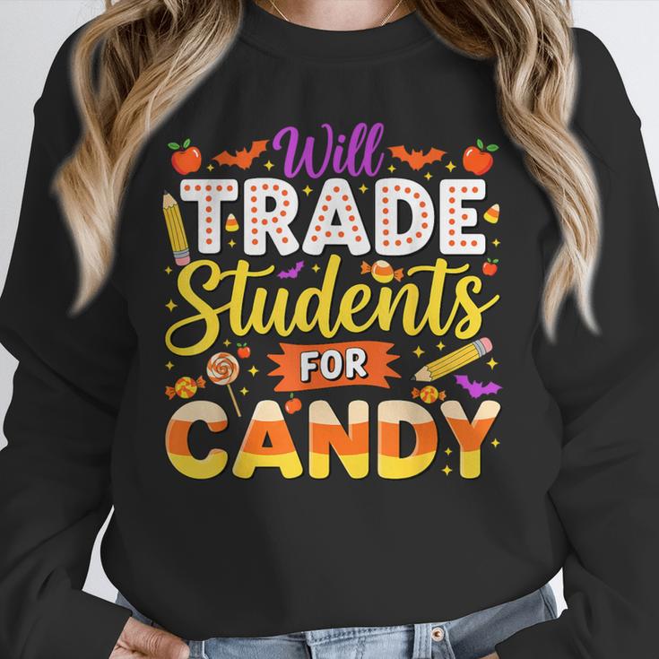 Teacher Cute Will Trade Students For Candy Halloween Costume Unisex Sweatshirt, novelty gifts, funny gifts Teacher Cute Will Trade Students For Candy Halloween Costume Unisex Sweatshirt, novelty gifts, funny gifts