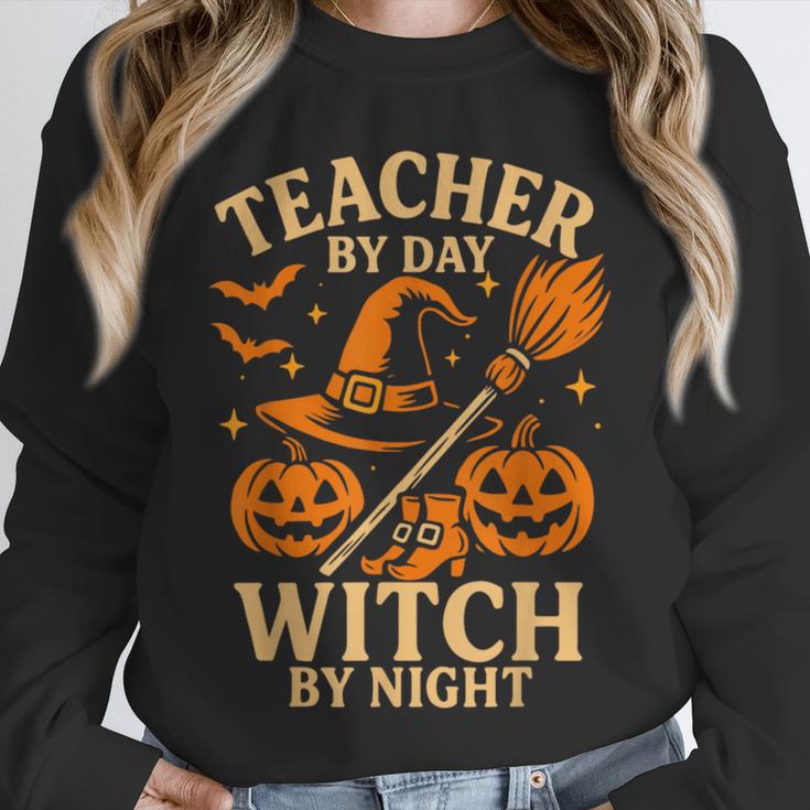 Teacher By Day Witch By Night Halloween Teacher Witch Unisex Sweatshirt, novelty gifts, funny gifts