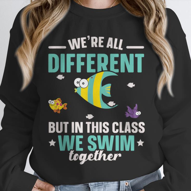 Teacher We All Different But In This Class We Swim Together Unisex Sweatshirt, novelty gifts, funny gifts Teacher We All Different But In This Class We Swim Together Unisex Sweatshirt, novelty gifts, funny gifts