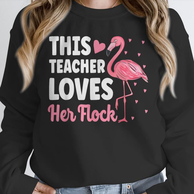 This Teacher Loves Her Flock Teaching Flamingo Girl Unisex Sweatshirt, novelty gifts, funny gifts This Teacher Loves Her Flock Teaching Flamingo Girl Unisex Sweatshirt, novelty gifts, funny gifts