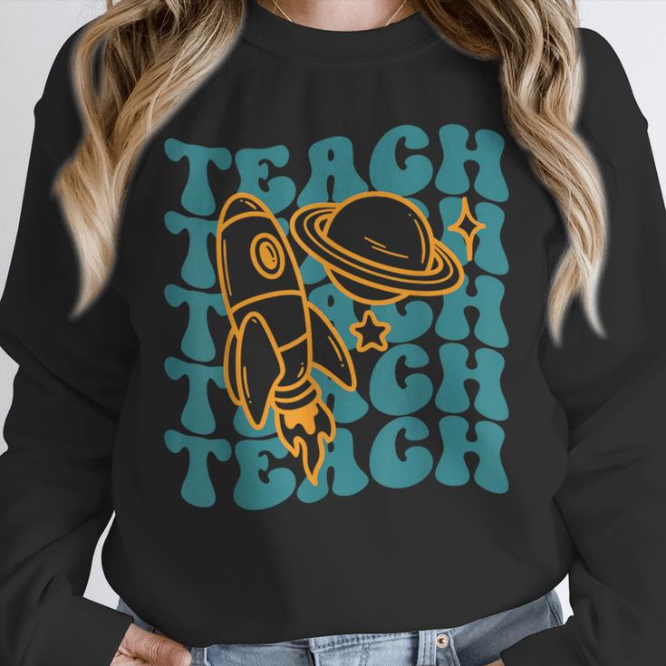 Teacher Outer Space Science Astronomy Planet Saturn Teach Unisex Sweatshirt, novelty gifts, funny gifts