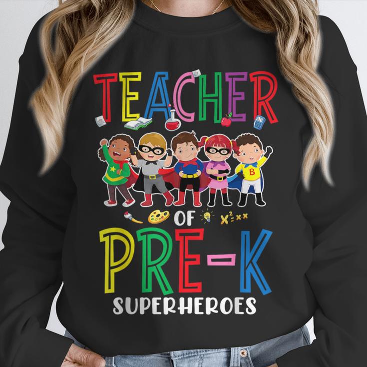 Teacher Of Pre K Superheroes Teacher New School Year Men Women Unisex Sweatshirt, novelty gifts, funny gifts