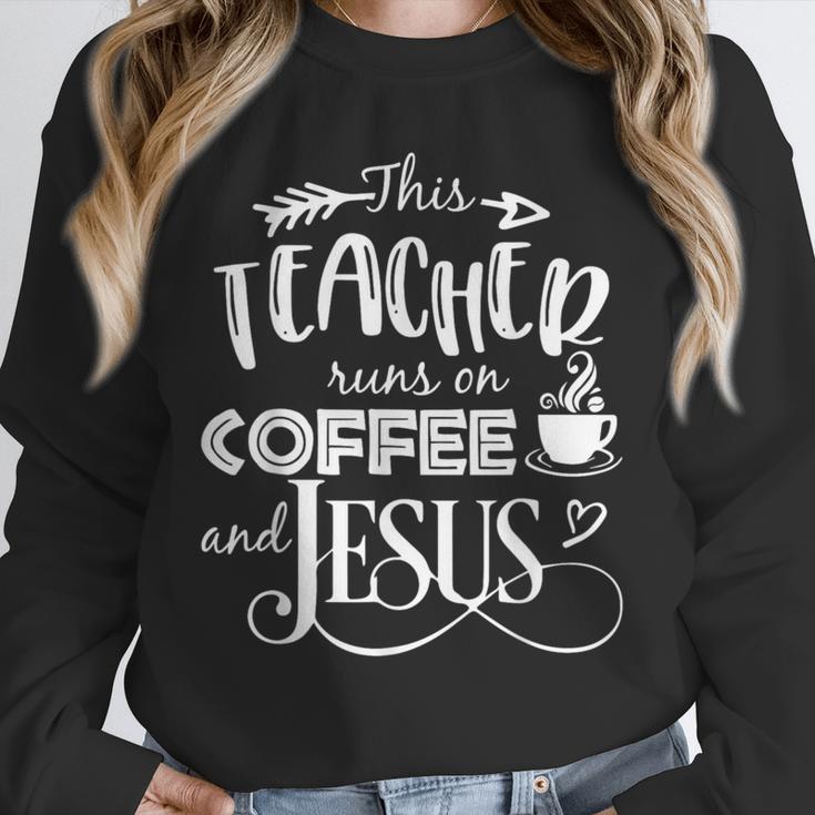 This Teacher Runs On Coffee And Jesus T Shirt Christian Tees Unisex Sweatshirt, novelty gifts, funny gifts This Teacher Runs On Coffee And Jesus T Shirt Christian Tees Unisex Sweatshirt, novelty gifts, funny gifts