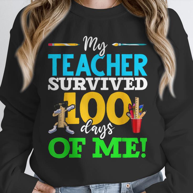 My Teacher Survived 100 Days Of Me Dab 100 Days Of School For Men Women Kids Unisex Sweatshirt, novelty gifts, funny gifts My Teacher Survived 100 Days Of Me Dab 100 Days Of School For Men Women Kids Unisex Sweatshirt, novelty gifts, funny gifts
