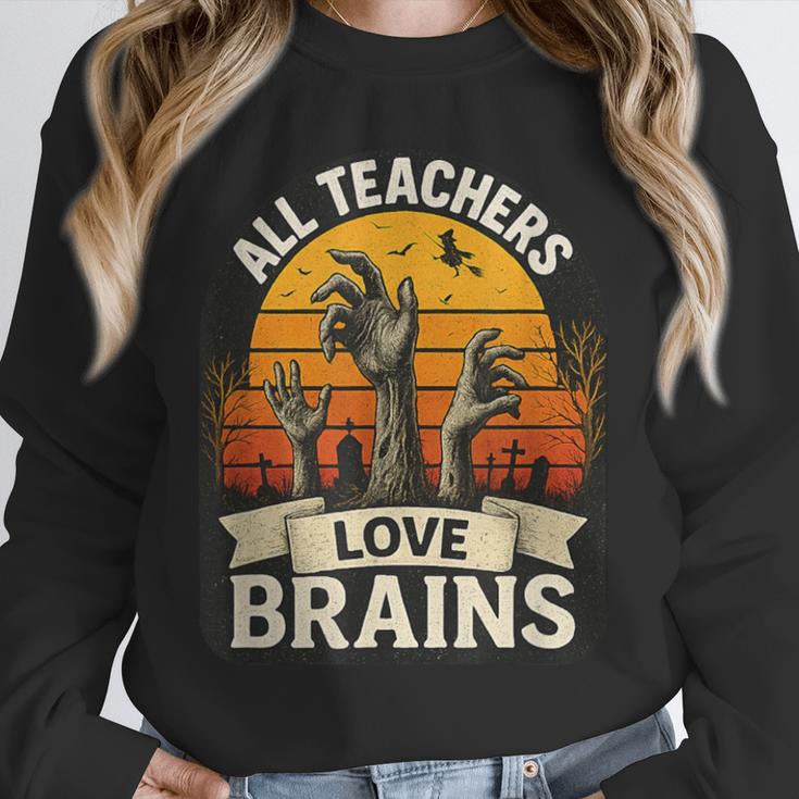 Teacher All Teachers Love Brains Halloween Unisex Sweatshirt, novelty gifts, funny gifts Teacher All Teachers Love Brains Halloween Unisex Sweatshirt, novelty gifts, funny gifts
