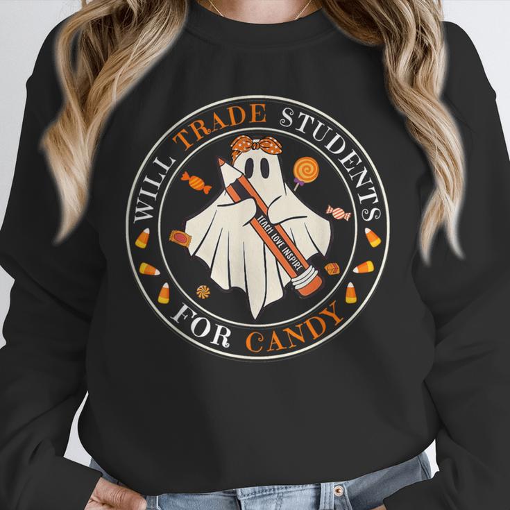 Teacher Will Trade Students For Candy Easy Halloween Costume Unisex Sweatshirt, novelty gifts, funny gifts Teacher Will Trade Students For Candy Easy Halloween Costume Unisex Sweatshirt, novelty gifts, funny gifts