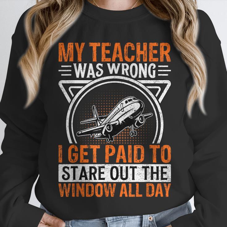 My Teacher Was Wrong I Get Paid To Stare Out The Window Unisex Sweatshirt, novelty gifts, funny gifts My Teacher Was Wrong I Get Paid To Stare Out The Window Unisex Sweatshirt, novelty gifts, funny gifts