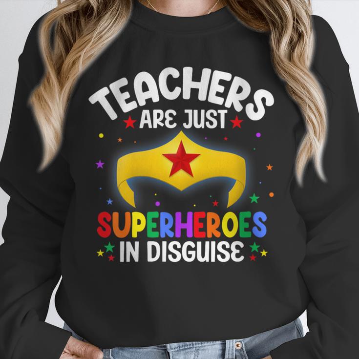 Teachers Are Just Superheroes In Disguise School Women Men Unisex Sweatshirt, novelty gifts, funny gifts