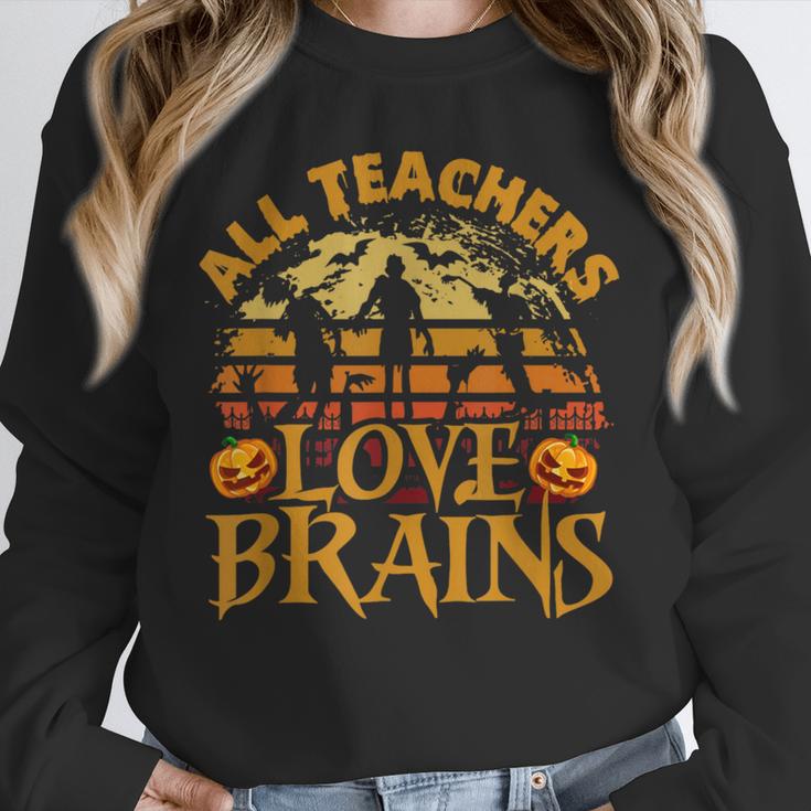 All Teachers Love Brains School Halloween Costume Unisex Sweatshirt, novelty gifts, funny gifts