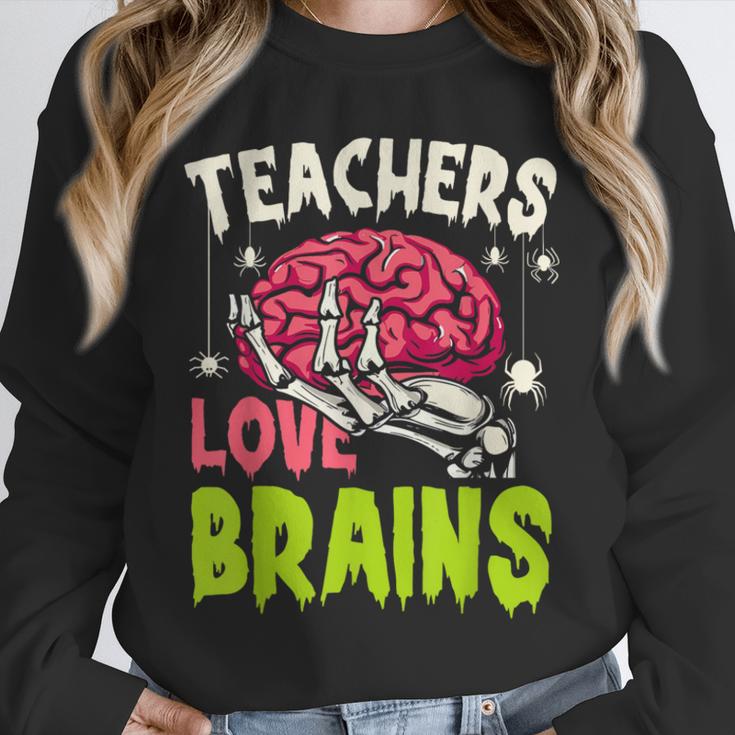 Teachers Love Brains Skeleton Halloween Teacher Funny Unisex Sweatshirt, novelty gifts, funny gifts Teachers Love Brains Skeleton Halloween Teacher Funny Unisex Sweatshirt, novelty gifts, funny gifts