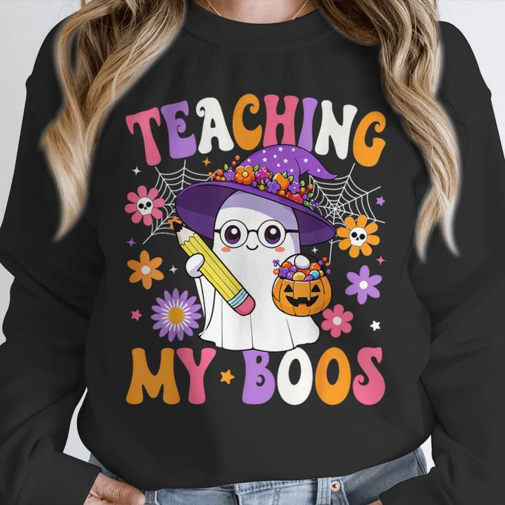Teaching My Boos Teacher Ghost Teach Halloween Teacher Unisex Sweatshirt, novelty gifts, funny gifts