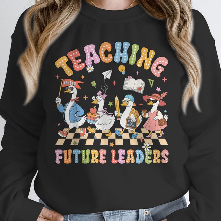 Teaching Future Leaders Teacher Back To School Cute Goose Unisex Sweatshirt, novelty gifts, funny gifts Teaching Future Leaders Teacher Back To School Cute Goose Unisex Sweatshirt, novelty gifts, funny gifts