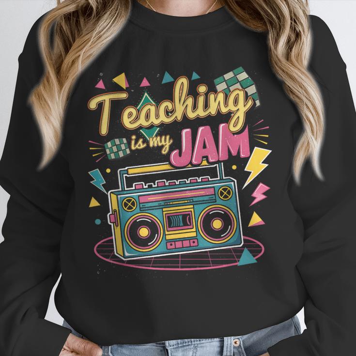 Teaching Is My Jam Groovy Retro Teacher Back To School Unisex Sweatshirt, novelty gifts, funny gifts Teaching Is My Jam Groovy Retro Teacher Back To School Unisex Sweatshirt, novelty gifts, funny gifts