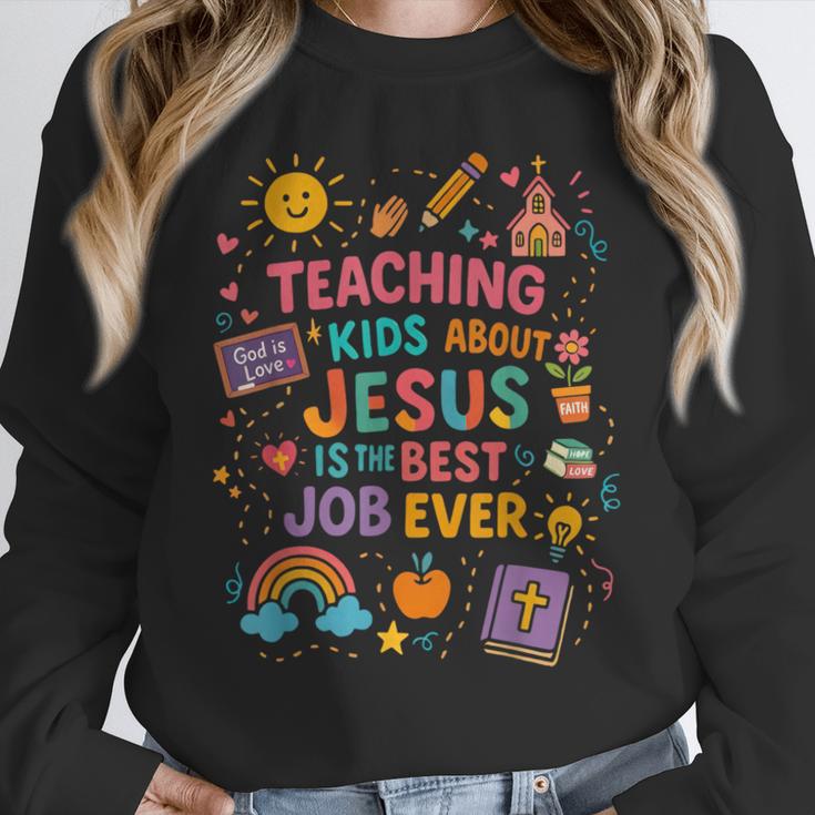Teaching Kids About Jesus Is The Best Job Ever Bible Teacher Unisex Sweatshirt, novelty gifts, funny gifts Teaching Kids About Jesus Is The Best Job Ever Bible Teacher Unisex Sweatshirt, novelty gifts, funny gifts