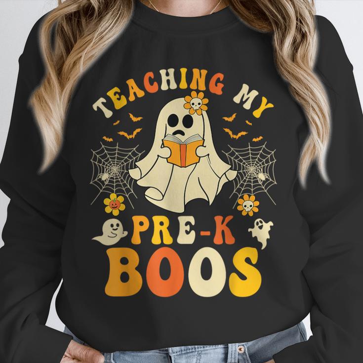 Teaching My Pre-K Boos Crew Teachers Halloween Ghost Unisex Sweatshirt, novelty gifts, funny gifts