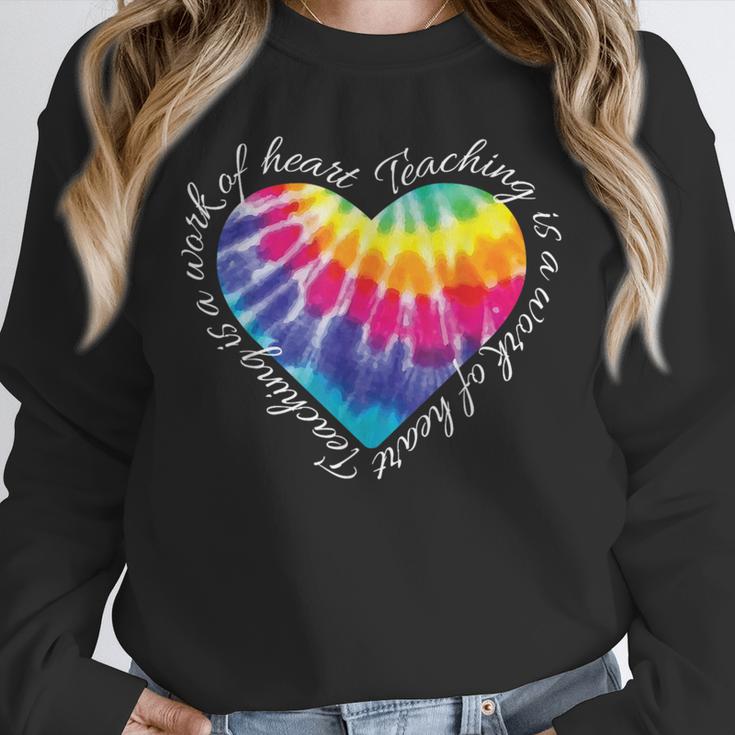 Teaching Is a Work Of Heart Tie Dye Hippie For Teacher For Men Women Girls Kids Unisex Sweatshirt, novelty gifts, funny gifts Teaching Is a Work Of Heart Tie Dye Hippie For Teacher For Men Women Girls Kids Unisex Sweatshirt, novelty gifts, funny gifts