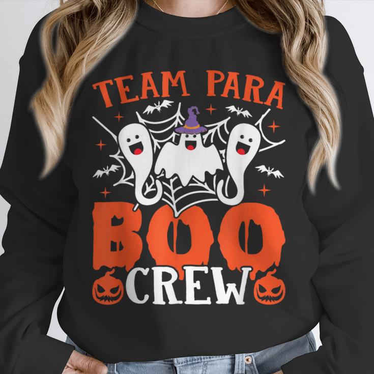 Team Para Boo Crew Halloween Ghost Paraprofessional Teacher Unisex Sweatshirt, novelty gifts, funny gifts