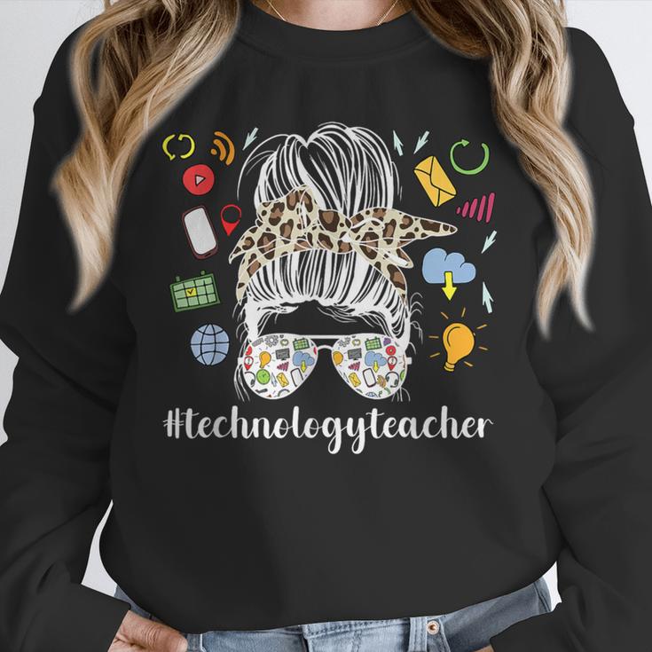 Technology Teacher Messy Bun Technology Teaching Unisex Sweatshirt, novelty gifts, funny gifts Technology Teacher Messy Bun Technology Teaching Unisex Sweatshirt, novelty gifts, funny gifts