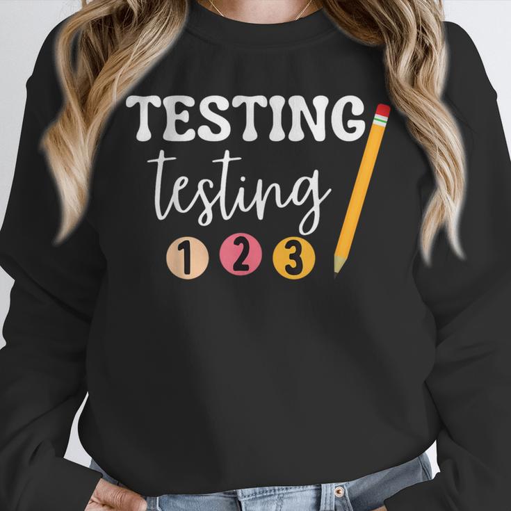 Testing Testing 123 Cute Math Teacher Student Test Day Men Women Girls Kids Unisex Sweatshirt, novelty gifts, funny gifts