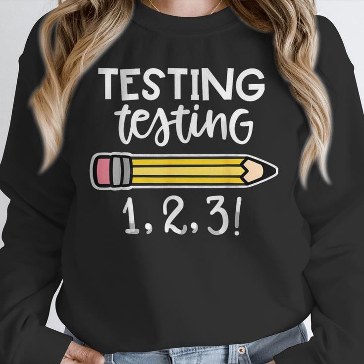 Testing Testing 123 Cute Test Day School Teacher Exam For Men Women Girls Kids Unisex Sweatshirt, novelty gifts, funny gifts Testing Testing 123 Cute Test Day School Teacher Exam For Men Women Girls Kids Unisex Sweatshirt, novelty gifts, funny gifts