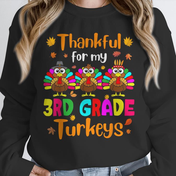 Thankful For My 3rd Grade Turkeys Thanksgiving Teacher Kids Unisex Sweatshirt, novelty gifts, funny gifts