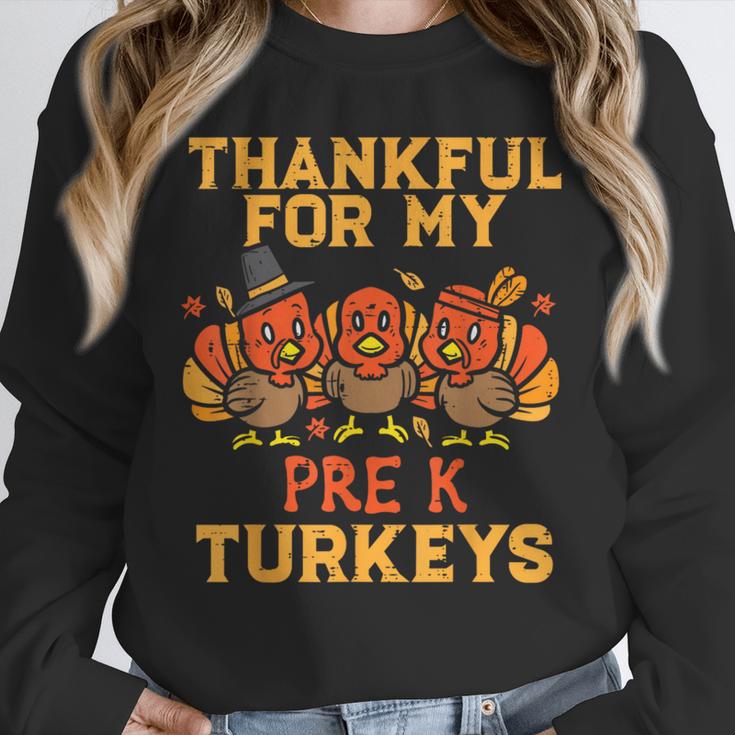 Thankful For My Pre K Turkeys Teacher Thanksgiving Men Women Unisex Sweatshirt, novelty gifts, funny gifts
