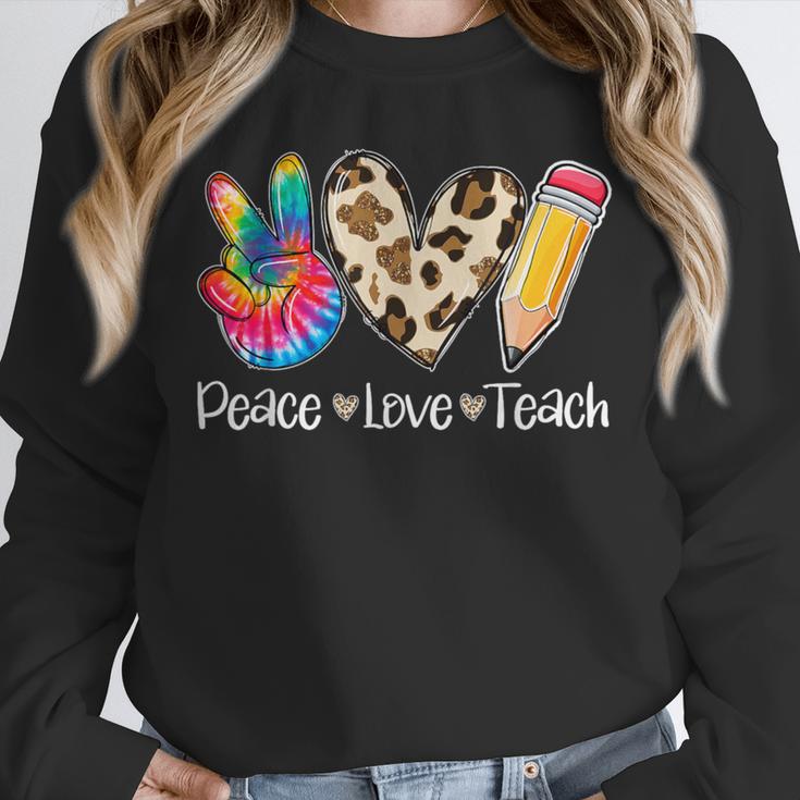 Tie Dye Hippie Peace Love Teach Teacher Appreciation Unisex Sweatshirt, novelty gifts, funny gifts