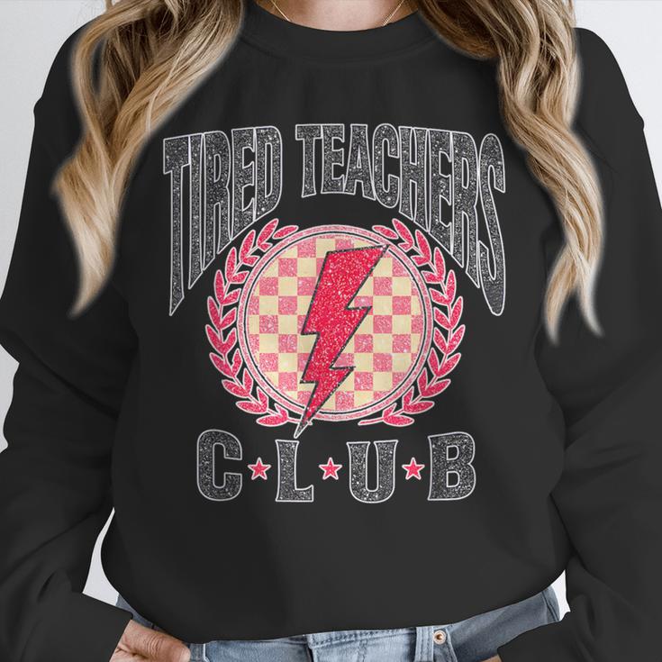 Tired Teachers Club Study Lover School Apparel Unisex Sweatshirt, novelty gifts, funny gifts Tired Teachers Club Study Lover School Apparel Unisex Sweatshirt, novelty gifts, funny gifts