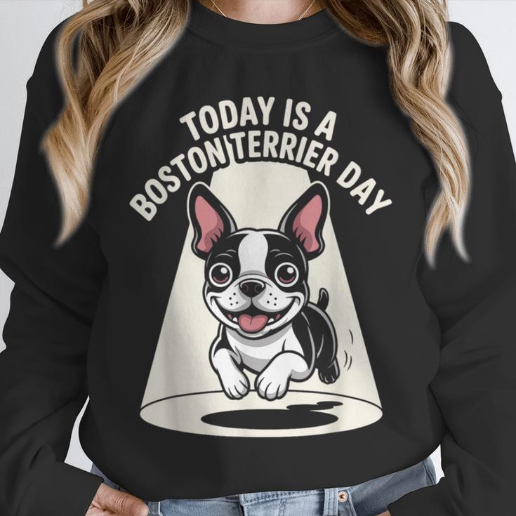 Today Is A Boston Terrier Day Cute Dog Lover Cartoon Unisex Sweatshirt, novelty gifts, funny gifts