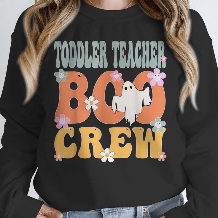 Toddler Teacher Boo Crew Ghost Groovy Halloween For Women Unisex Sweatshirt, novelty gifts, funny gifts