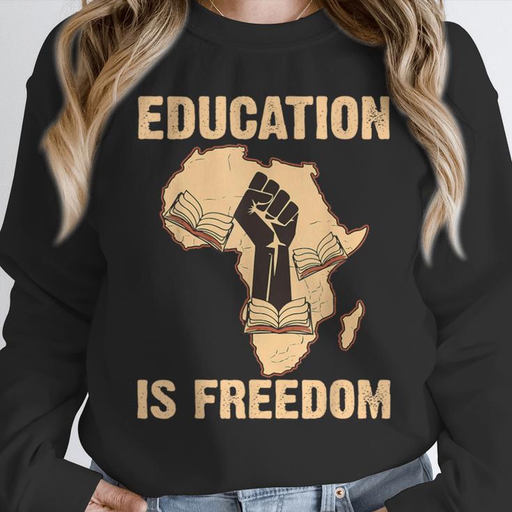 History Education Is Freedom African Map Black Teacher Unisex Sweatshirt, novelty gifts, funny gifts