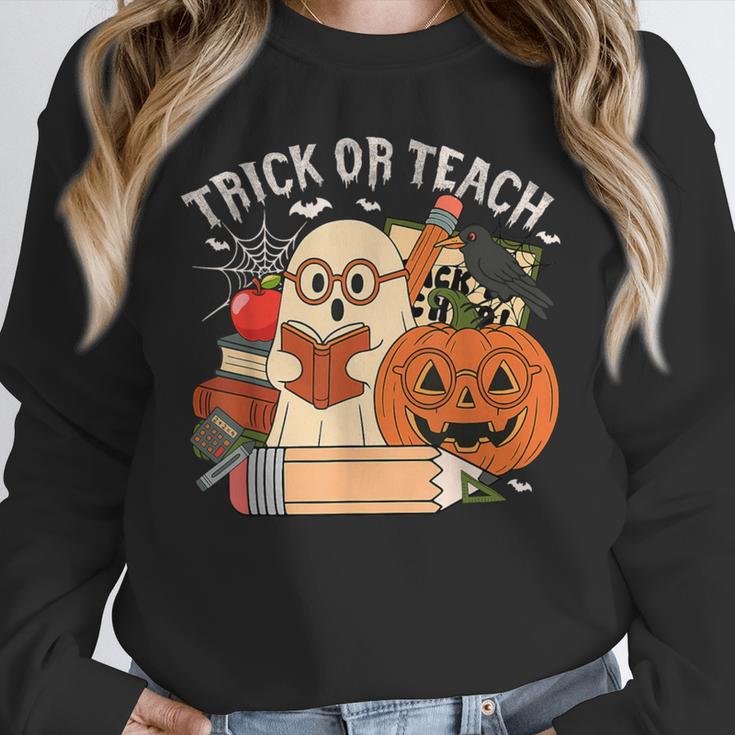 Trick Or Teach Retro Halloween Teacher Women Men Costume Unisex Sweatshirt, novelty gifts, funny gifts