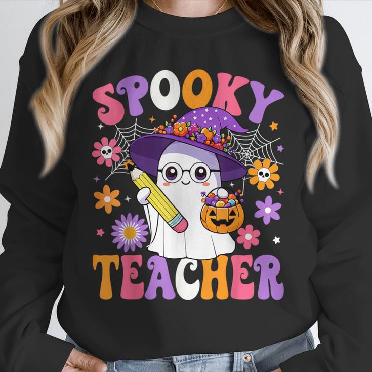 Trick Or Teach Spooky Teacher Ghost Halloween Teacher Unisex Sweatshirt, novelty gifts, funny gifts