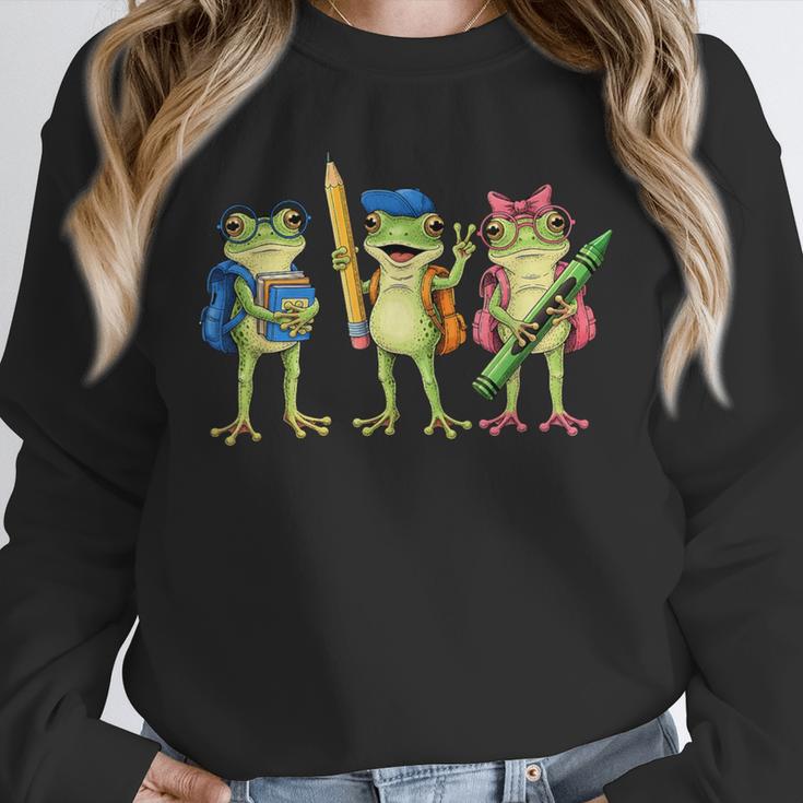 Trio Cute Frogs Welcome Back To School Teachers Girls Boys Unisex Sweatshirt, novelty gifts, funny gifts Trio Cute Frogs Welcome Back To School Teachers Girls Boys Unisex Sweatshirt, novelty gifts, funny gifts