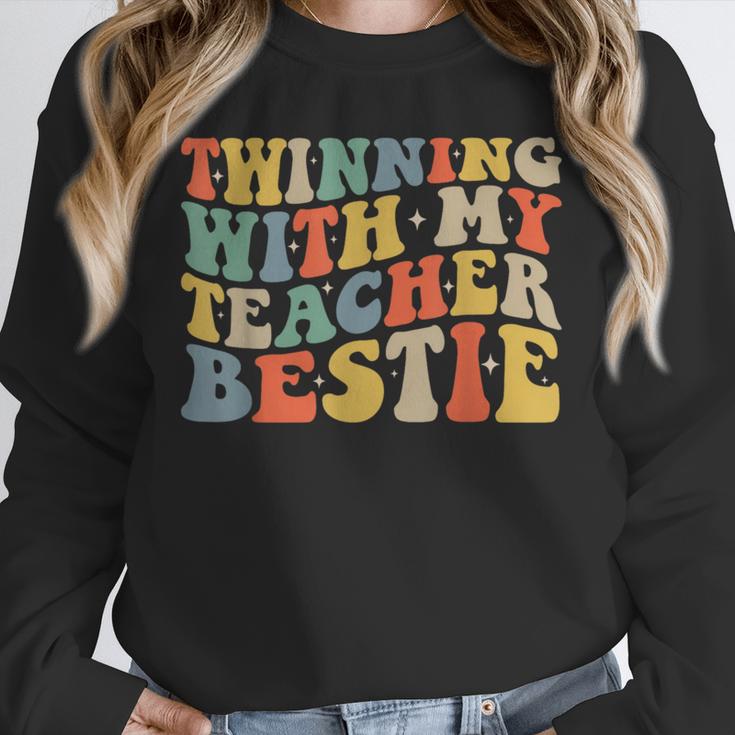 Twin Day Friends Teacher Twinning With My Bestie Matching Unisex Sweatshirt, novelty gifts, funny gifts