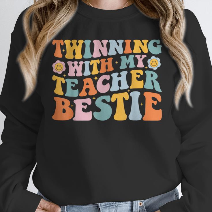 Twinning With My Teacher Bestie Twin Day Matching For Men Women Kids Unisex Sweatshirt, novelty gifts, funny gifts Twinning With My Teacher Bestie Twin Day Matching For Men Women Kids Unisex Sweatshirt, novelty gifts, funny gifts